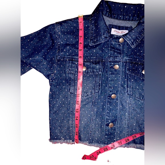 Rhinestone Covered Sparkle Denim CROP Jacket**GLAM - Picture 7 of 10